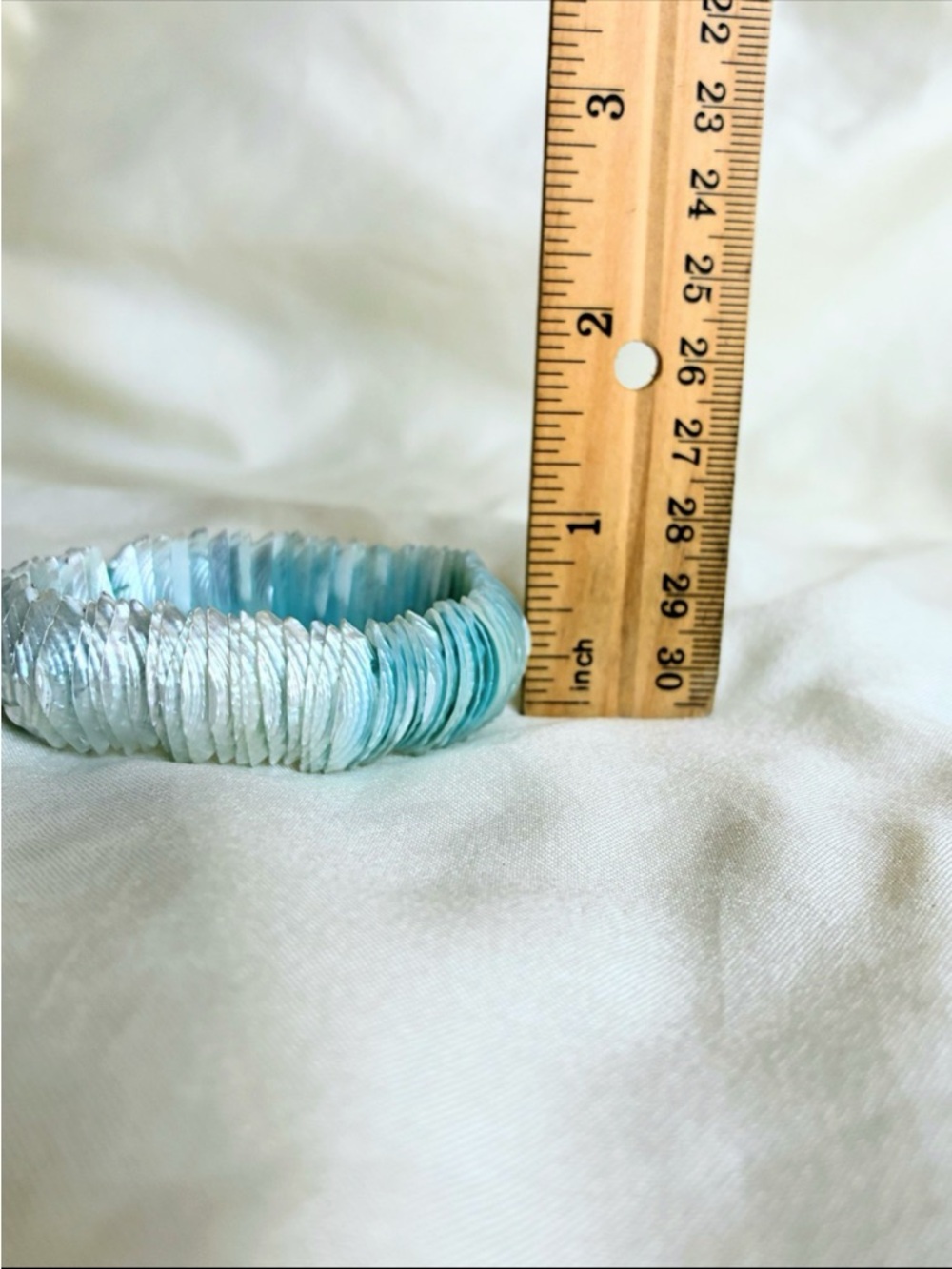 Handmade Light Blue Shell Stackable Bracelet - Picture 6 of 8